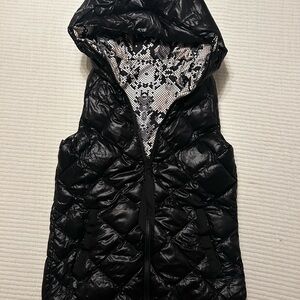 Lululemon Reversible Black Quilted Hooded Vest